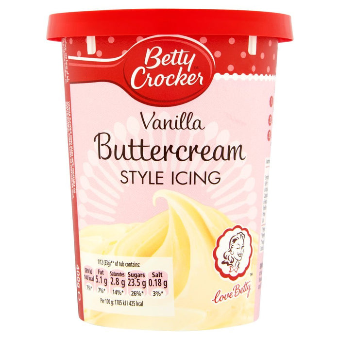 Betty Crocker Vanilla Buttercream Icing 400g - BritishGram.com