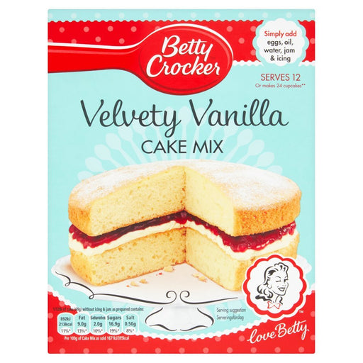 Betty Crocker Velvety Vanilla Cake Mix 425g - BritishGram.com