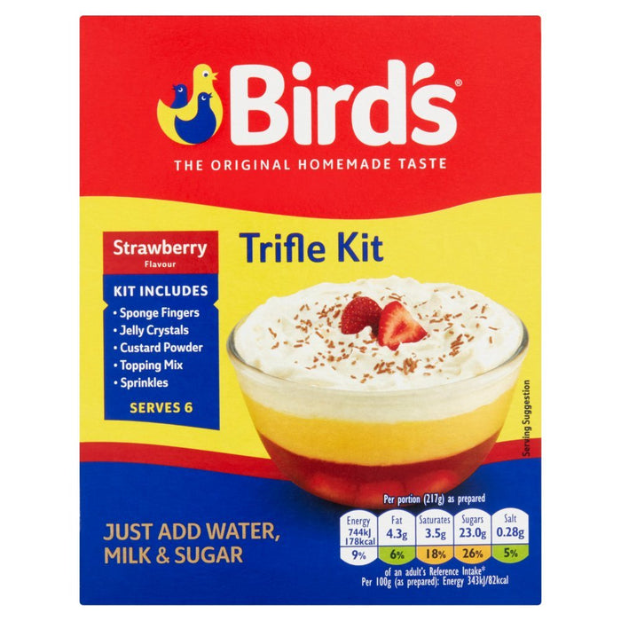 Bird's Strawberry Flavour Trifle Kit 141g (Case of 10) - BritishGram.com