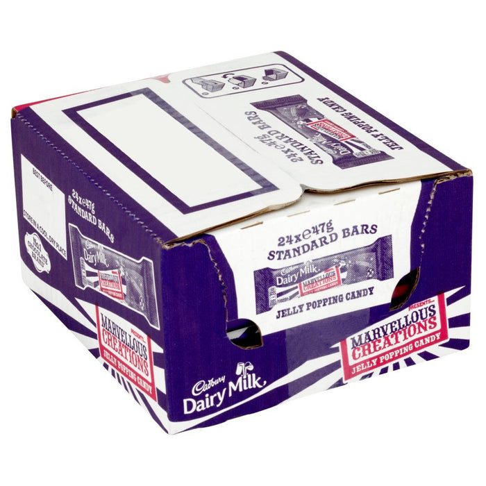 Cadbury Dairy Milk Marvellous Creations Jelly Popping Chocolate Bar PMP 47g (Case of 24) - BritishGram.com