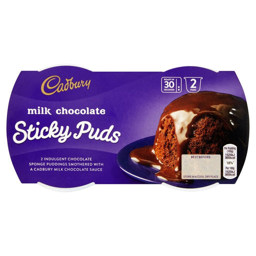 Cadbury Milk Chocolate Sticky Puds 2x95g (Case of 4) - BritishGram.com