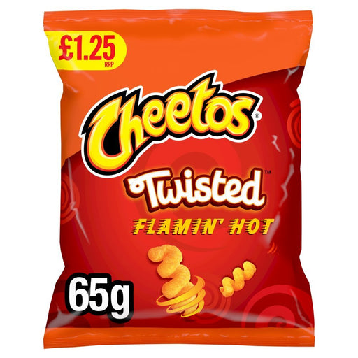 Cheetos Twisted Flamin' Hot Snacks, 65g (Box of 15) - BritishGram.com