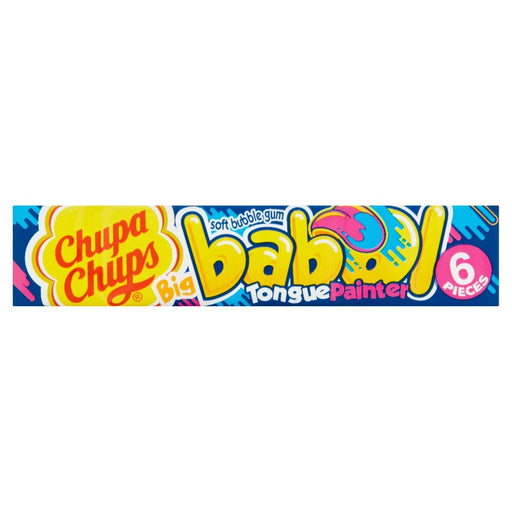 Chupa Chups Big Babol Blue Raspberry Flavour Soft Bubble Gum 6 Pieces 27.6g (Case of 20) - BritishGram.com