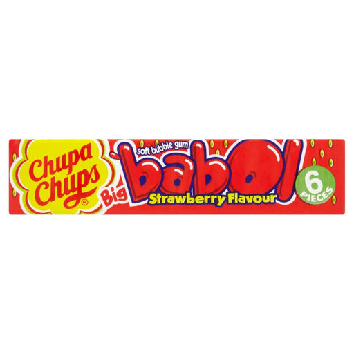 Chupa Chups Big Babol Strawberry Flavour Soft Bubble Gum 6 Pieces 27.6g (Case of 20) - BritishGram.com
