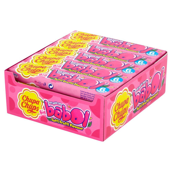 Chupa Chups Big Babol Tutti Frutti Flavour Soft Bubble Gum 6 Pieces 27.6g (Case of 20) - BritishGram.com