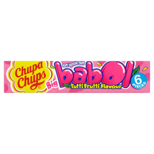 Chupa Chups Big Babol Tutti Frutti Flavour Soft Bubble Gum 6 Pieces 27.6g (Case of 20) - BritishGram.com