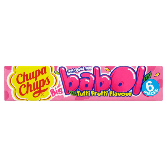 Chupa Chups Big Babol Tutti Frutti Flavour Soft Bubble Gum 6 Pieces 27.6g (Case of 20) - BritishGram.com