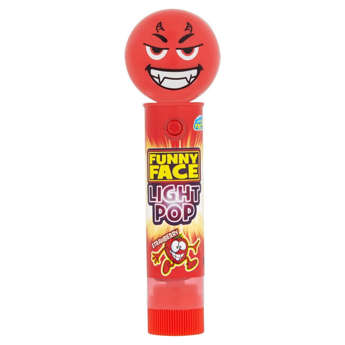 Crazy Candy Factory Funny Face Light Pop Strawberry 11g (Case of 12) - BritishGram.com