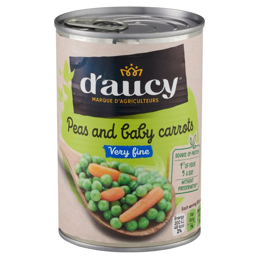 D'Aucy Peas and Baby Carrots 400g (Case of 12) - BritishGram.com