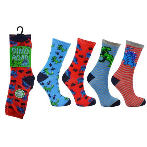 Dino Roar Childrens Novelty 3 Pairs Socks - BritishGram.com