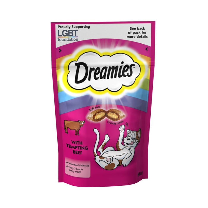 Dreamies Cat Treat Biscuits with Beef 60g (Case of 8) - BritishGram.com