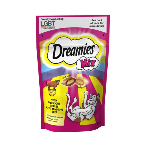 Dreamies Mix Cat Treat Biscuits with Cheese & Beef 60g (Case of 8) - BritishGram.com