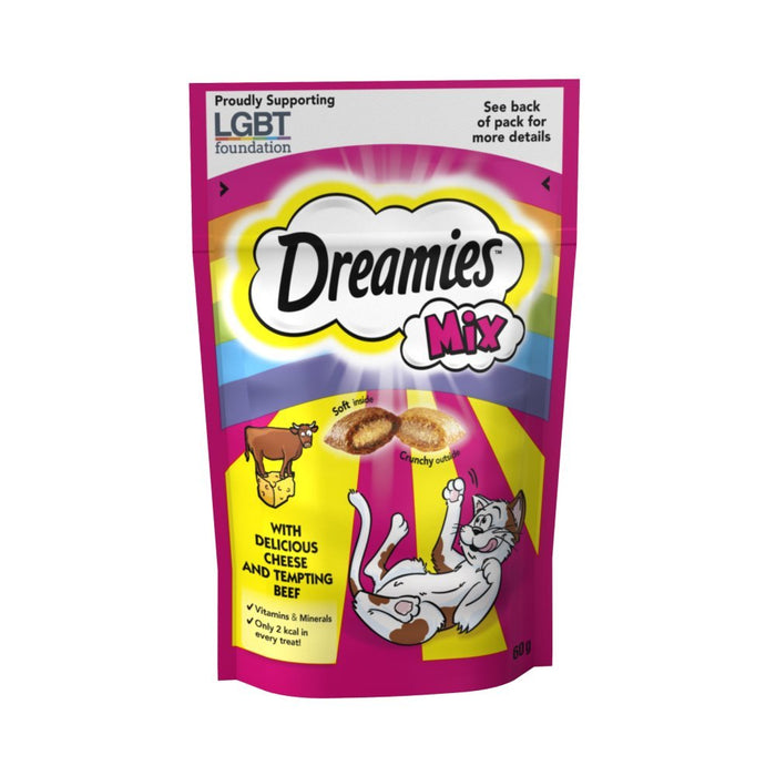 Dreamies Mix Cat Treat Biscuits with Cheese & Beef 60g (Case of 8) - BritishGram.com