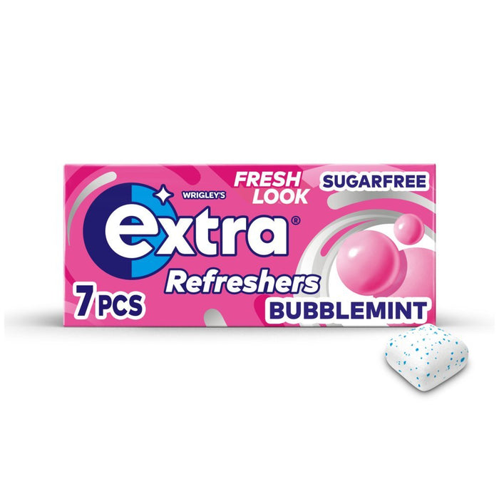 Extra Refreshers Bubblemint Sugar Free Chewing Gum Handy Box 7pcs (Case of 16) - BritishGram.com