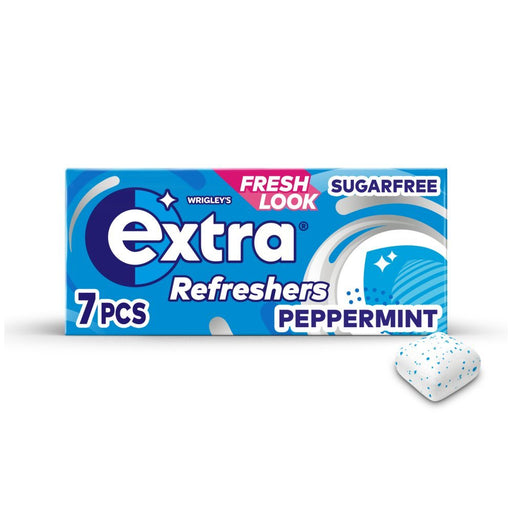 Extra Refreshers Peppermint Sugar Free Chewing Gum Handy Box 7pcs (Case of 16) - BritishGram.com