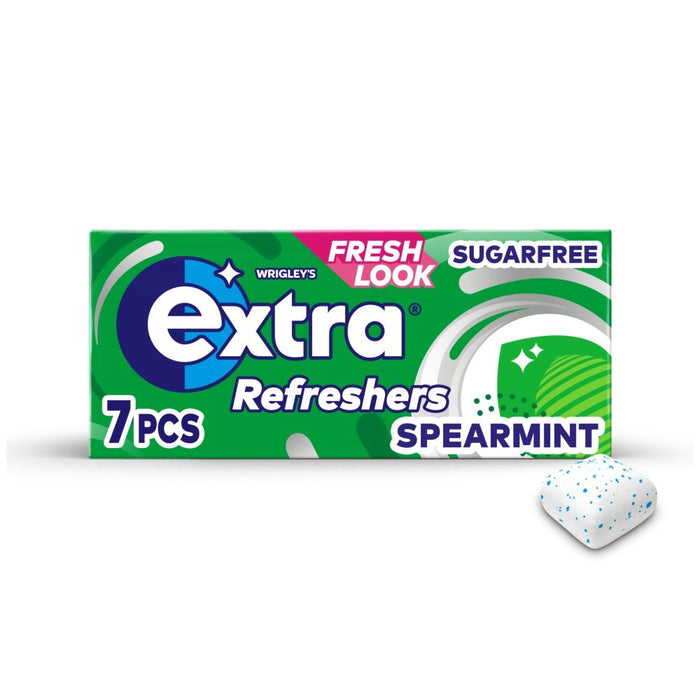 Extra Refreshers Spearmint Sugar Free Chewing Gum Handy Box 7pcs (Case of 16) - BritishGram.com