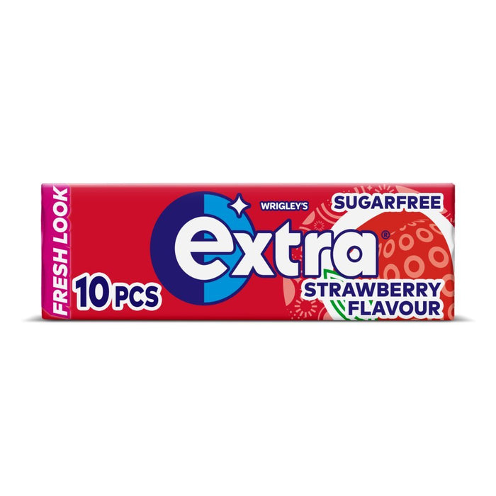 Extra Strawberry Chewing Gum Sugar Free 10 Pieces (Box of 30) - BritishGram.com