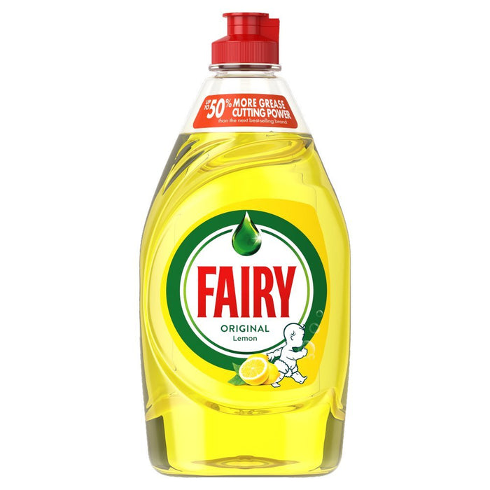Fairy Original Lemon Washing Up Liquid Green with LiftAction 383ml (Case of 10) - BritishGram.com