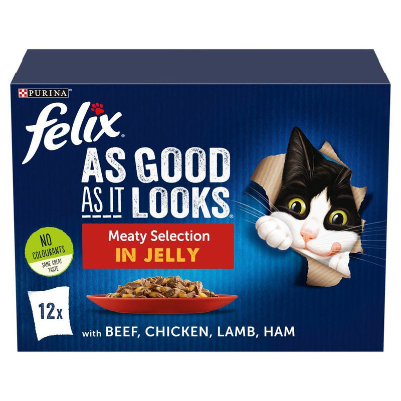 FELIX AS GOOD AS IT LOOKS Meaty Selection in Jelly PMP 12x100g (Case of 4) - BritishGram.com
