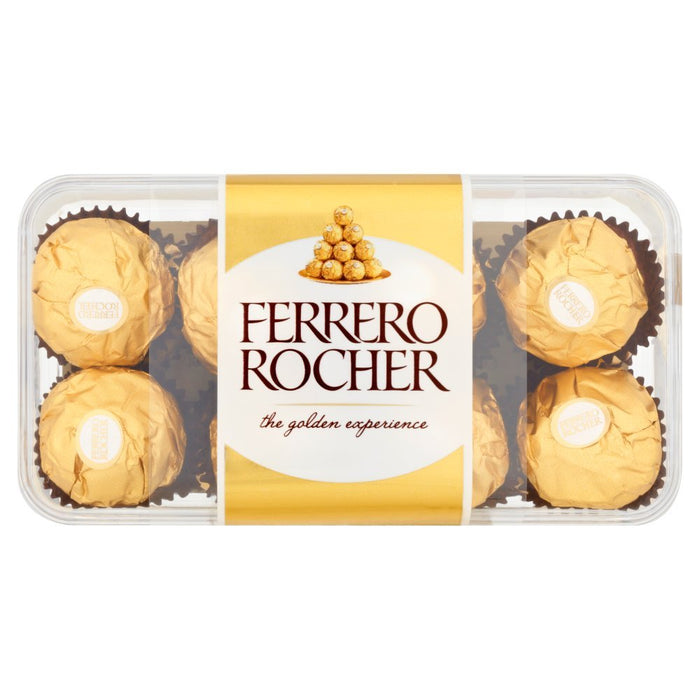 Ferrero Rocher Chocolate Pralines Gift Box of Chocolate 16 Pieces 200g - BritishGram.com