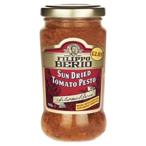 Filippo Berio Sun Dried Tomato Pesto PMP 190g (Case of 6) - BritishGram.com