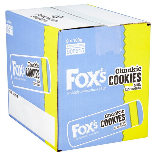Foxs Milk Chocolate Chunk Cookie PMP, 180g (Box of 8) - BritishGram.com