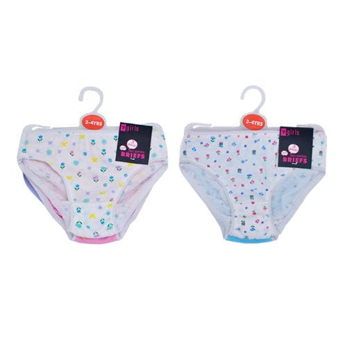 Girls Fancy Floral Patterned Briefs (Pack of 3) - BritishGram.com
