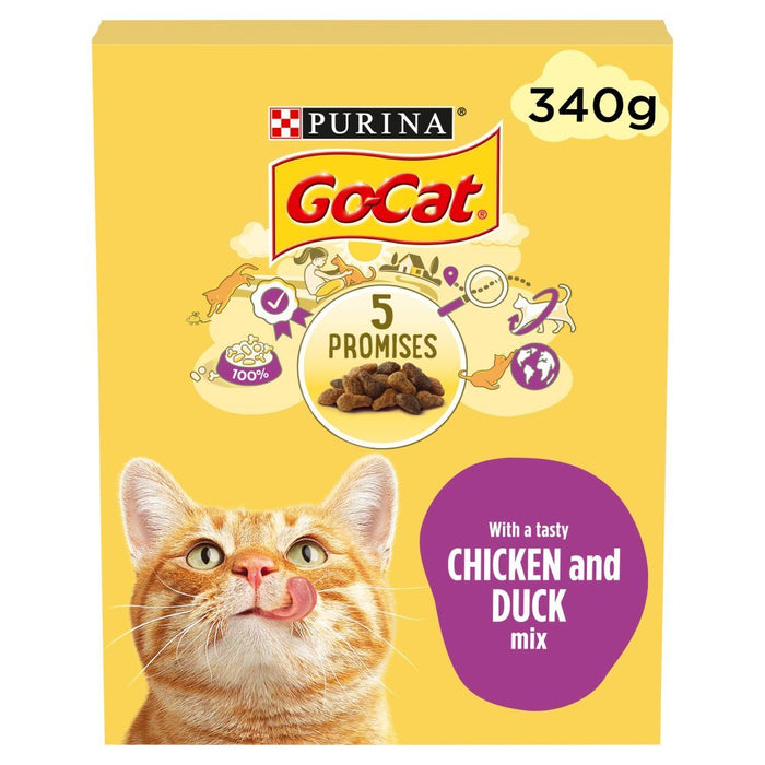Go - Cat with a Tasty Chicken and Duck Mix 1+ Years 340g (Case of 6) - BritishGram.com