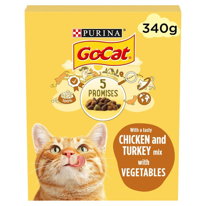 Go - Cat with a Tasty Chicken and Turkey Mix and with Vegetables 1+ Years (Case of 6) - BritishGram.com