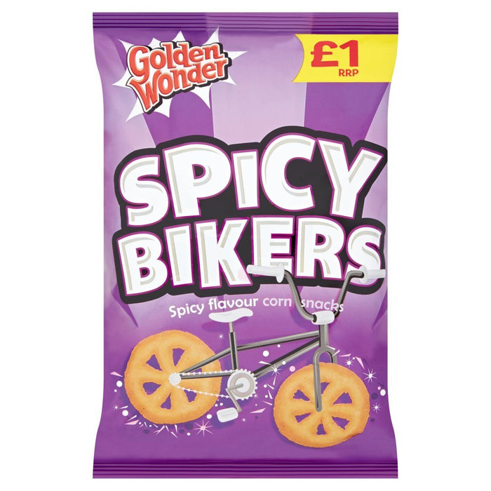 Golden Wonder Spicy Bikers Spicy Flavour Corn Snacks 50g (Box of 18) - BritishGram.com