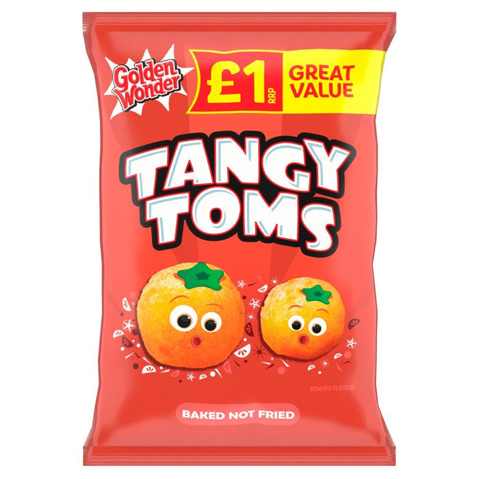 Golden Wonder Tangy Toms Tomato Flavour 63g (Box of 18) - BritishGram.com