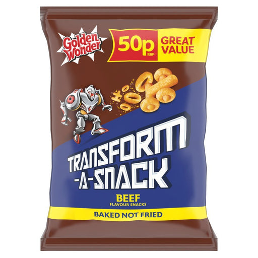 Golden Wonder Transform - A - Snack Beef Flavour Snacks 27g (Box of 30) - BritishGram.com