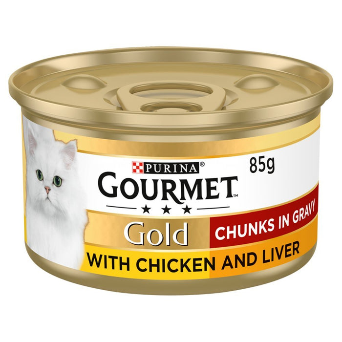 Gourmet Gold Chunks in Gravy with Chicken and Liver 85g (Case of 12) - BritishGram.com