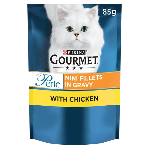 Gourmet Perle Mini Fillets in Gravy with Chicken 85g (Case of 26) - BritishGram.com
