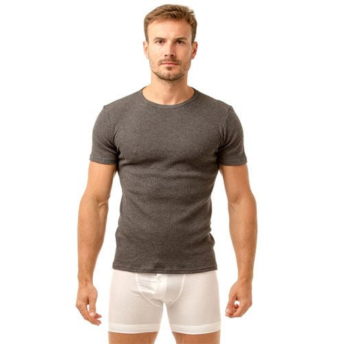 Haigman Crew Neck Thermal T-Shirt Grey (Pack of 2) - BritishGram.com