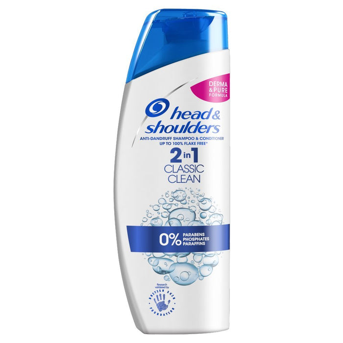 Head & Shoulders Classic Clean Anti - Dandruff 2in1 Shampoo & Conditioner PMP 225ml - BritishGram.com