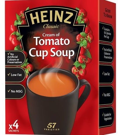Heinz Cream of Tomato Cup Soup 4 x 22g (88g) - BritishGram.com