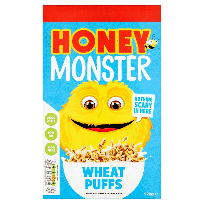 Honey Monster Wheat Puffs 520g (Case of 6) - BritishGram.com