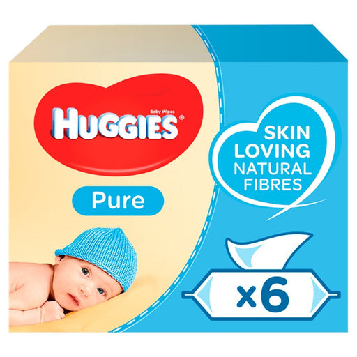 Huggies 48 Pure Baby Wipes PMP (6 Pack Total 288 Wipes) - BritishGram.com