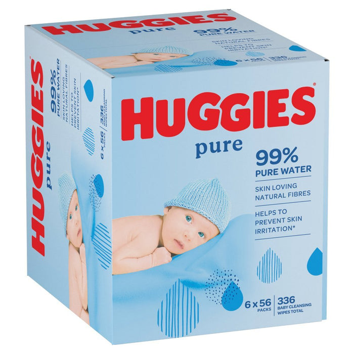 Huggies 48 Pure Baby Wipes PMP (6 Pack Total 288 Wipes) - BritishGram.com