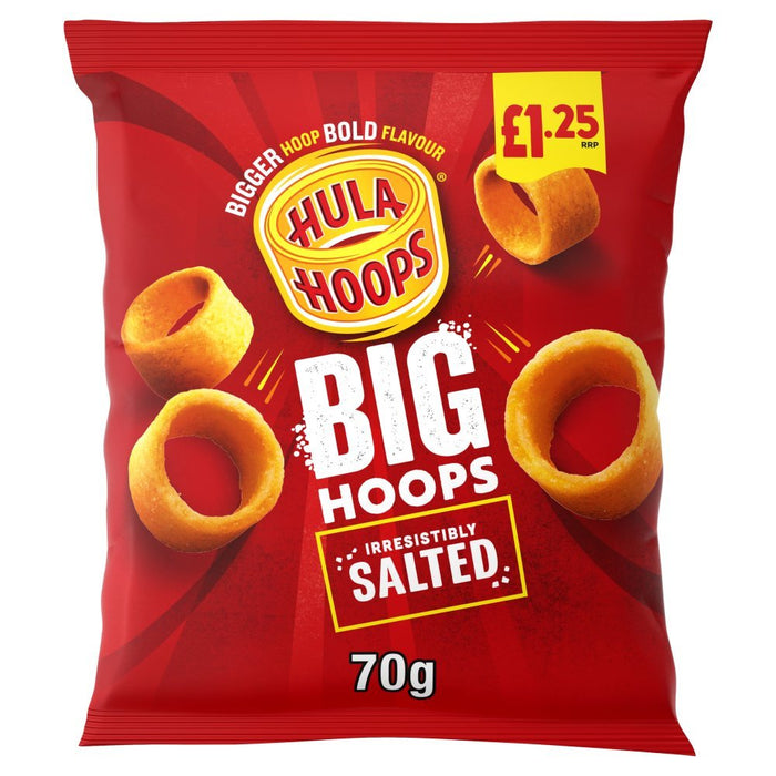 Hula Hoops Big Hoops Salted Crisps 70g (Box of 20) - BritishGram.com