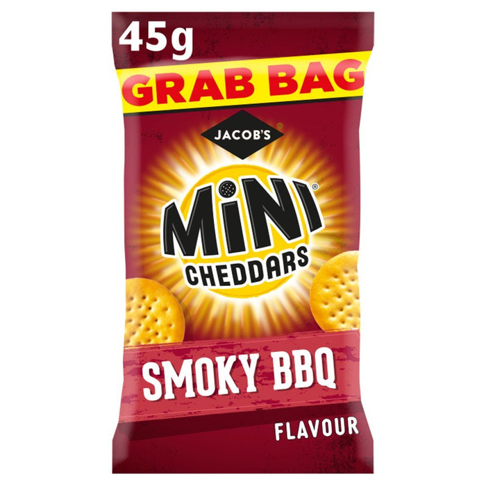 Jacob's Grab Bag Mini Cheddars Smoky BBQ Flavour 45g (Box of 30) - BritishGram.com