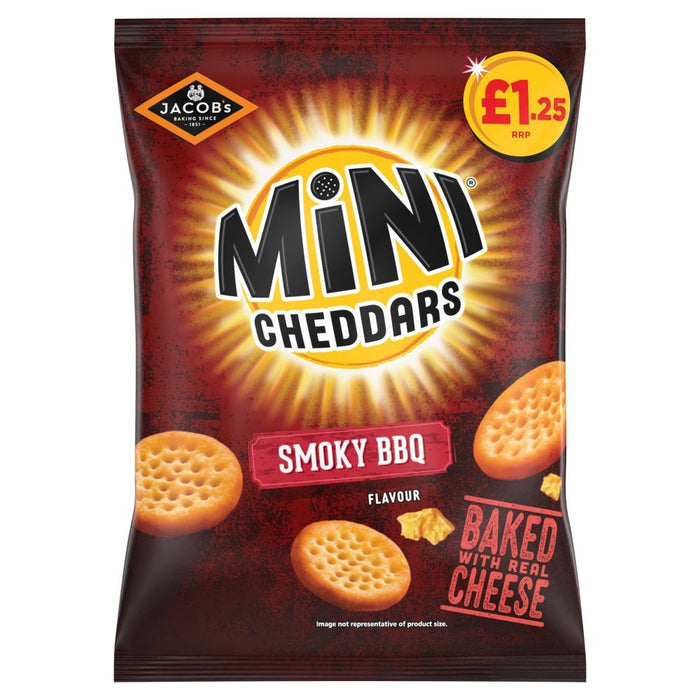 Jacob's Mini Cheddars Smoky BBQ Snacks 90g (Box of 15) - BritishGram.com