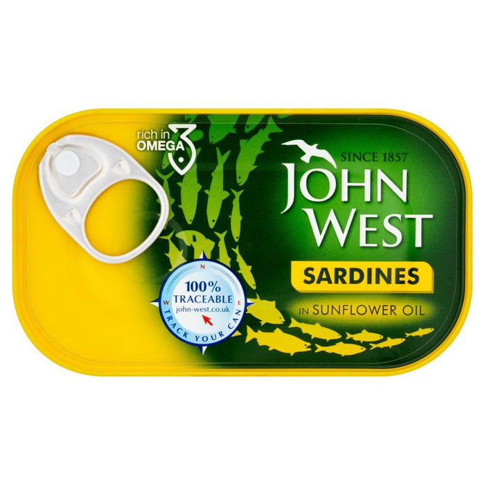 John West Sardines in Sunflower Oil, 120g (Case of 12) - BritishGram.com