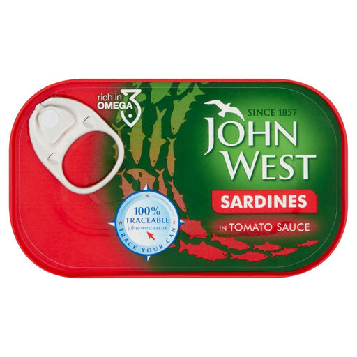 John West Sardines in Tomato Sauce, 120g (Case of 12) - BritishGram.com