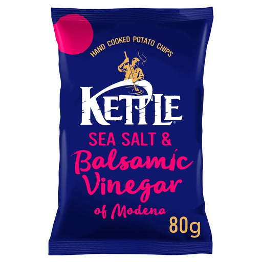 Kettle Chips Sea Salt & Balsamic Vinegar of Modena Crisps PMP 80g (Box of 12) - BritishGram.com