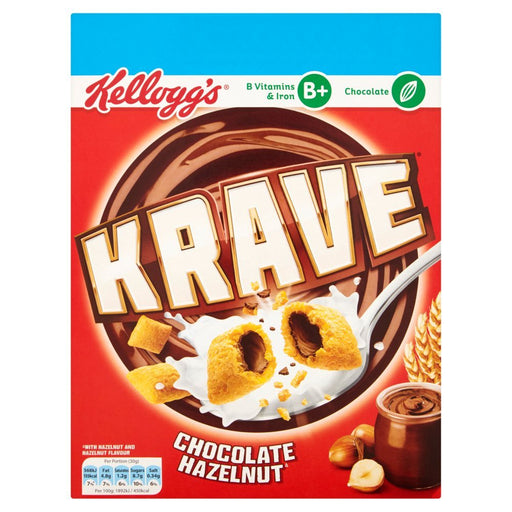 Krave Chocolate Hazelnut Flavour Cereal PMP 410g (Case of 6) - BritishGram.com