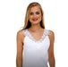 Ladies Cotton Vests White & Pastel Broad Strap - BritishGram.com