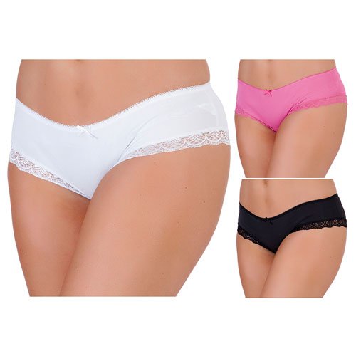 Ladies Midi Briefs With Lace - BritishGram.com