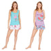 Ladies Shortie Pyjamas Melon/Flamingo Print - BritishGram.com